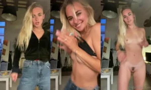 Blonde DaniFae Dancing While Getting Naked - DaniFae leak