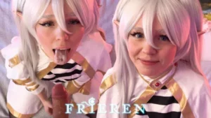 Frieren Cosplayer Aqua_Ri Gives A Sloppy Blowjob - MyPornerLeak