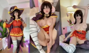 Hidori Rose Grinds A Dildo Machine As Megumin - MyPornerLeak