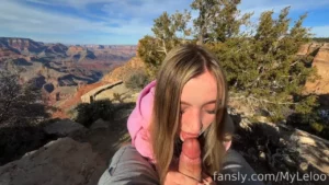 MyLeloo – Cute Blonde Strokes A Big Dick At Grand Canyon - MyPornerLeak