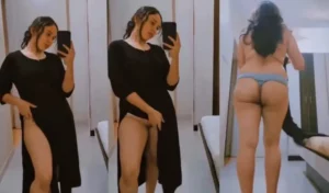 Sexy town girl showing her pussy and ass in the mirror – Indian porn video - MyPornerLeak