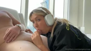 Sylvia Paige Gives A BJ With Headphones On - Sylvia Paige leak