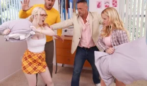 Two couples of blondes agreed to a group swinger show after a fight - MyPornerLeak