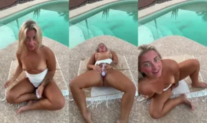 Zonamaeee Buzzes Her Pussy Near The Pool - MyPornerLeak Leak